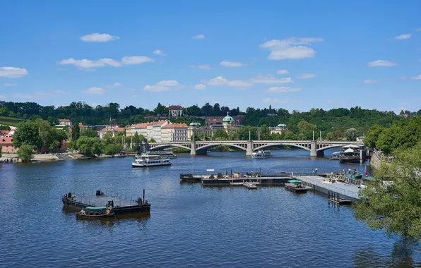 Мост, река, Прага, Чехия