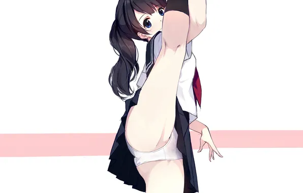 Girl, sexy, lingerie, ass, pantsu, school uniform, panties, long hair