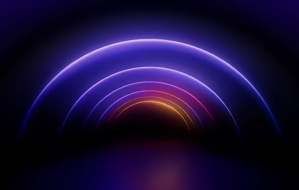 Abstract, Digital Art, WWDC, Glowing, Neon colors, Violet background