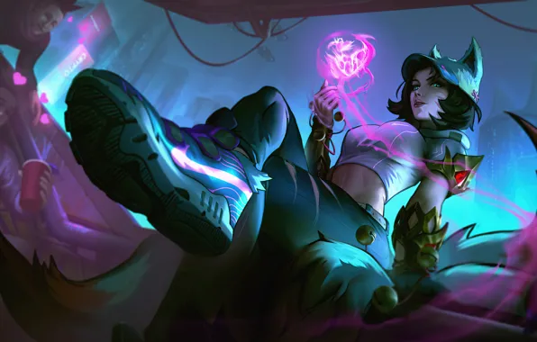 League of Legends, Ahri, game art, LoL art, Astrov