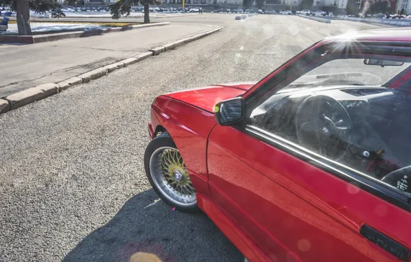 Bmw, red, power, good, russia, moscow, look, e30