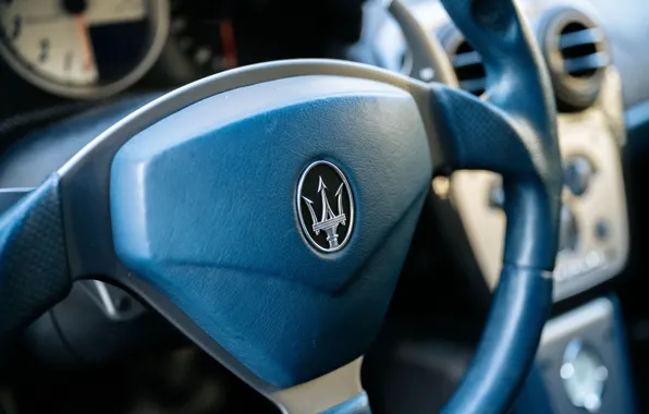 Картинка Maserati, logo, MC12, Maserati MC12, steering wheel