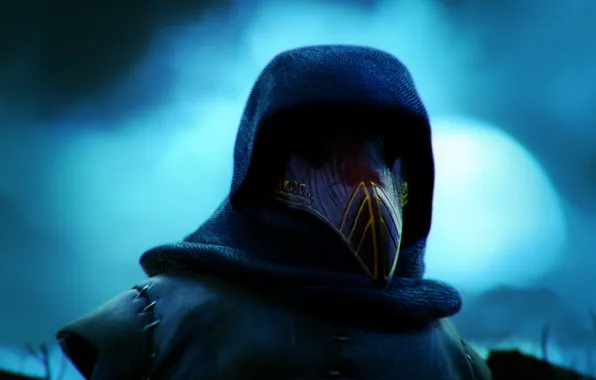 Ночь, маска, лук, герой, ворон, Strife, MOBA, Raven