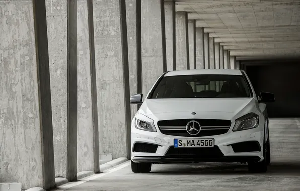 Картинка Mercedes-Benz, Авто, Белый, Мерседес, AMG, Передок, A45