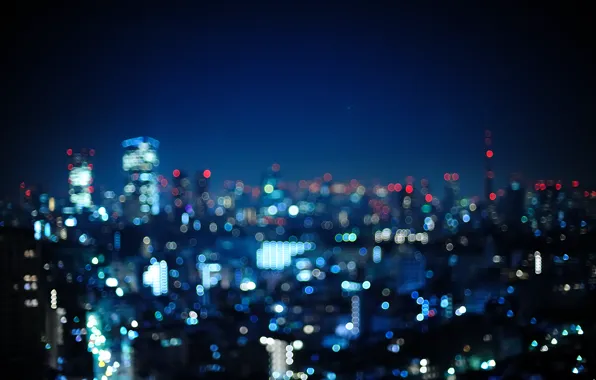 Картинка ночь, город, огни, фото, обои, япония, Tokyo, Japan