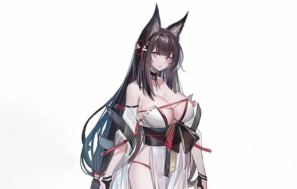 Girl, sexy, long hair, boobs, anime, beautiful, brunette, erotic