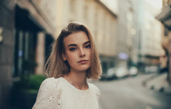 Girl, White, Street, Beauty, Blond, Sight