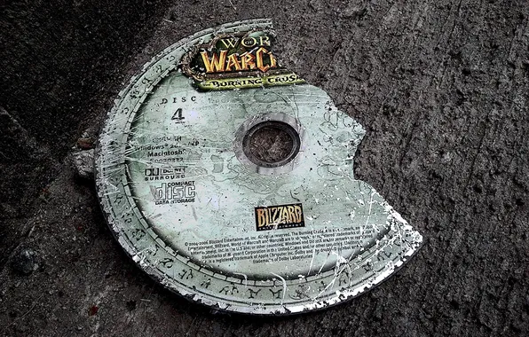 Фон, диск, Warcraft, поломанный