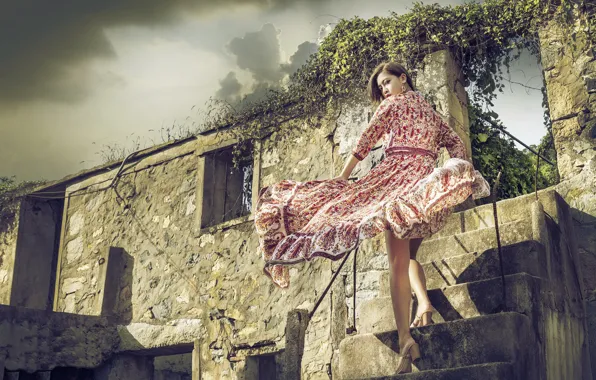 Девушка, фон, азиатка