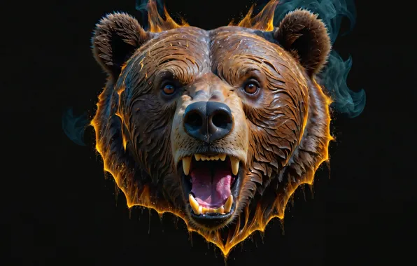 Картинка bear, animal, grin, muzzle, fangs