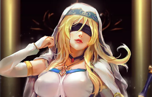 Девушка, фон, арт, Goblin Slayer, Убийца гоблинов
