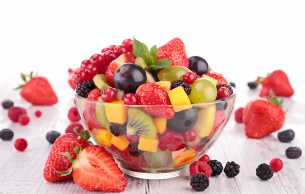 Ягоды, фрукты, fresh, десерт, fruits, berries, фруктовый салат, salad