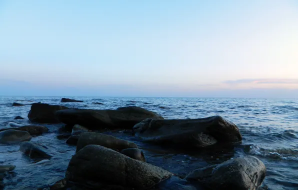 Небо, горизонт, Морские камни