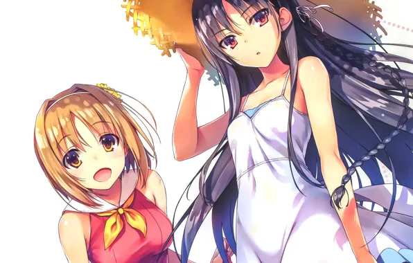 Лето, девушки, шляпа, сарафан, соломенная шляпа, Youkoso Jitsuryoku Shijou Shugi no Kyoushitsu e, Добро Пожаловать …