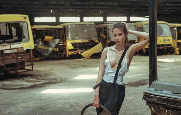 Light, girl, look, sideboobs, David Dubnitskiy