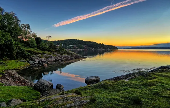 Картинка небо, рассвет, утро, Норвегия, Norway, Rogaland, Lindøy