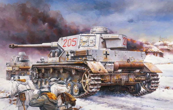 Картинка рисунок, танк, средний, панцер 4, Pz.Kpfw. IV Ausf. G