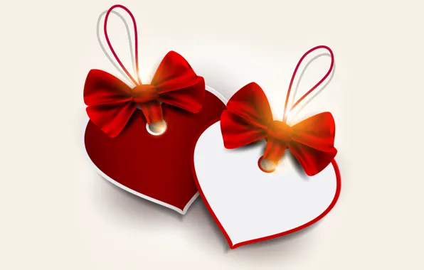 Сердце, love, бант, heart, romantic, Valentine's Day