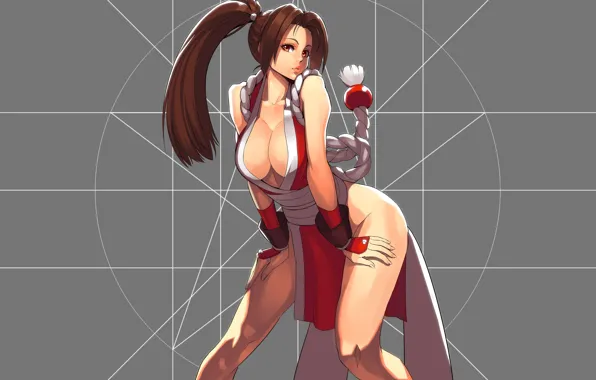 Грудь, взгляд, девушка, king of fighters, fatal fury, mai shiranui