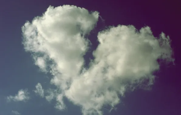 Картинка небо, облака, настроение, сердце, облако, heart, разбитое сердце, broken love