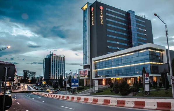 City, dawn, hotel, dusk, romania, ramada, sibiu