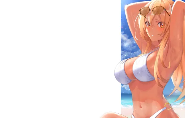 Girl, hot, sexy, beach, anime, pretty, babe, cute