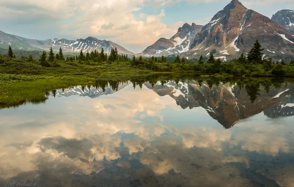 Горы, отражение, Jeff Wallace
