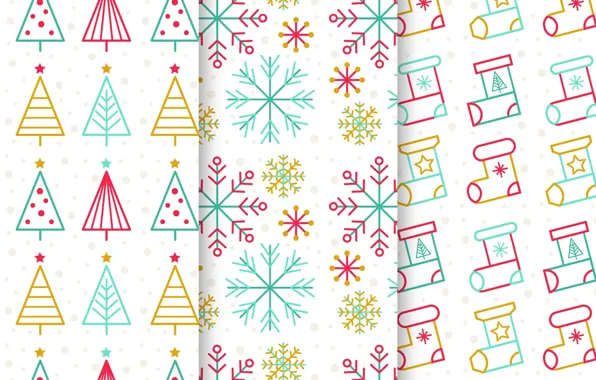 Снежинки, текстура, белый фон, christmas, ёлки, pattern