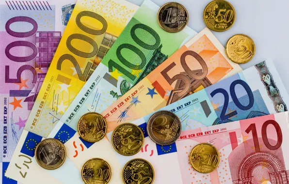 Деньги, евро, монеты