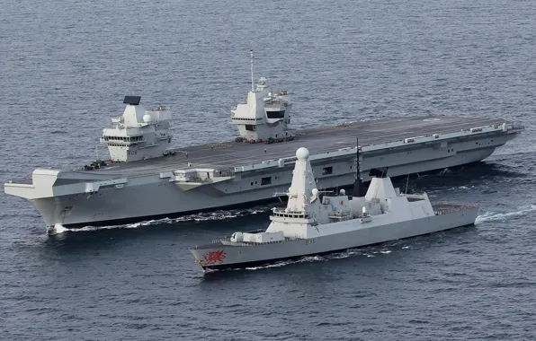 Авианосец, HMS Dragon, Royal Navy, HMS Queen Elizabeth (R08), Эскадренные миноносцы типа 45