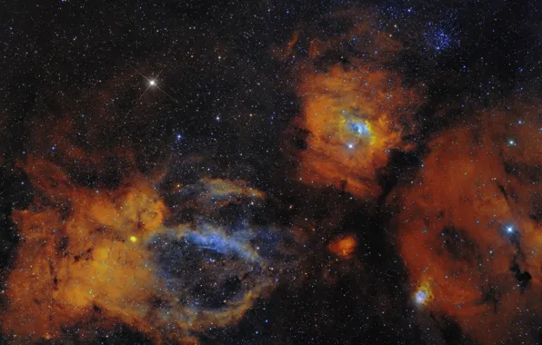 Картинка космос, туманности, M52, SH2-157