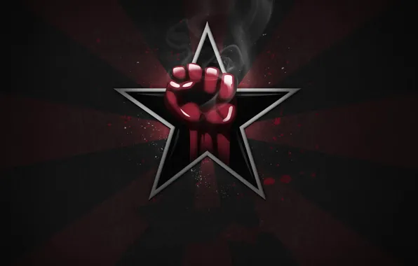 Красный, звезда, символ, кулак, work harder comrade