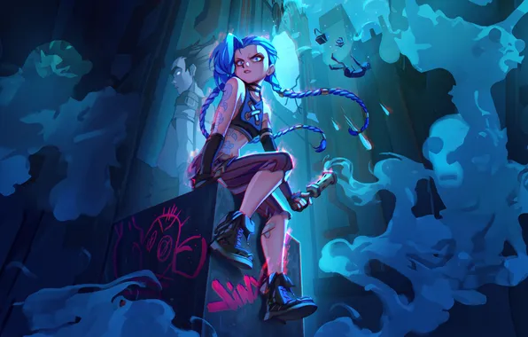 Картинка game, character, персонаж, League of Legends, LOL, Лига Легенд, Jinx, Джинкс