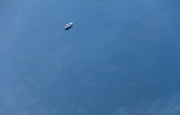 Картинка вода, лодка, минимализм