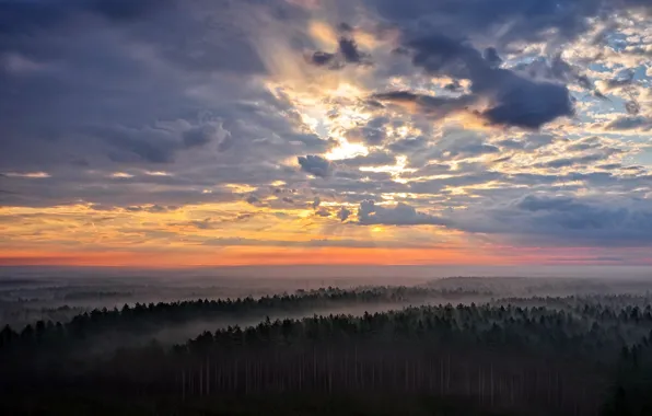 Lietuva, saulėlydis, gamta