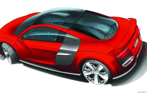 Car, машина, Audi, sketch