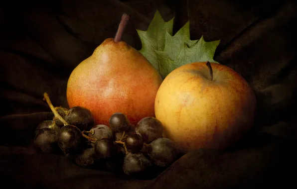 Картинка яблоко, виноград, груша