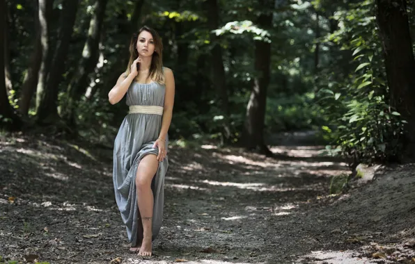 Взгляд, природа, лицо, модель, платье, Saula