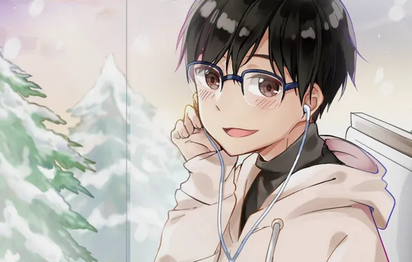 Взгляд, парень, Юрий на льду, Юри Катсуки, Yuri On Ice, Юри