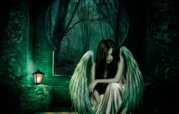 Картинка девушка, крылья, ангел