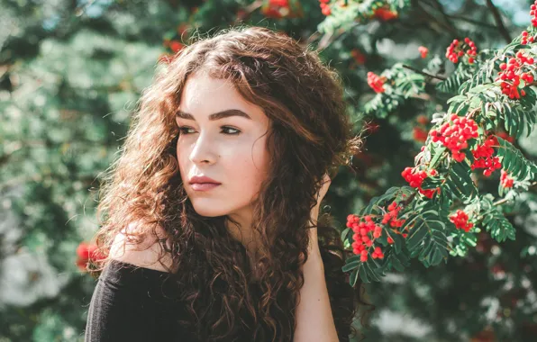 Картинка green, colorful, red, girl, fashion, nature, style, woman