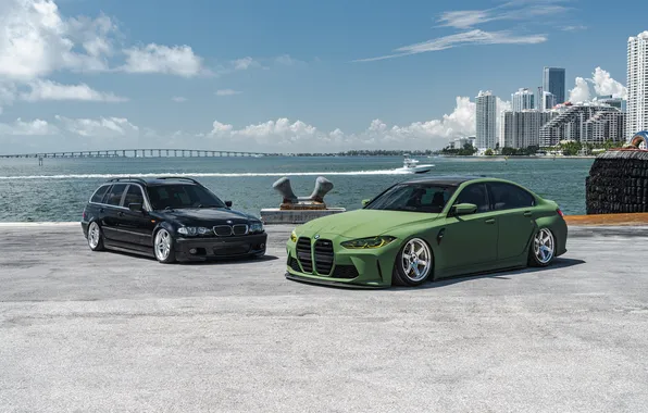 BMW, BMW M3, Sea, Wagon, Town