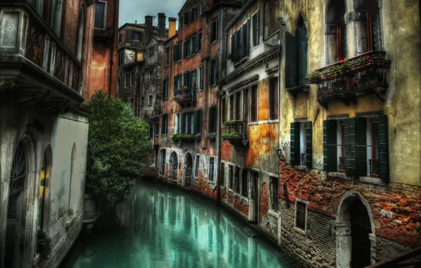 Улица, здания, дома, Италия, Венеция, канал, Italy, street
