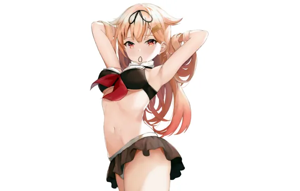 Girl, sexy, cleavage, long hair, boobs, anime, beautiful, red eyes