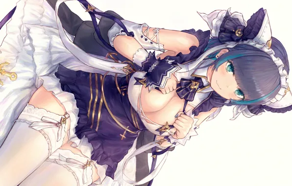 Girl, sexy, cleavage, thighhighs, dress, boobs, anime, beautiful