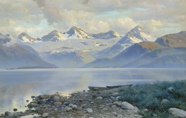 Картинка картина, Крыжицкий, Озеро в горах