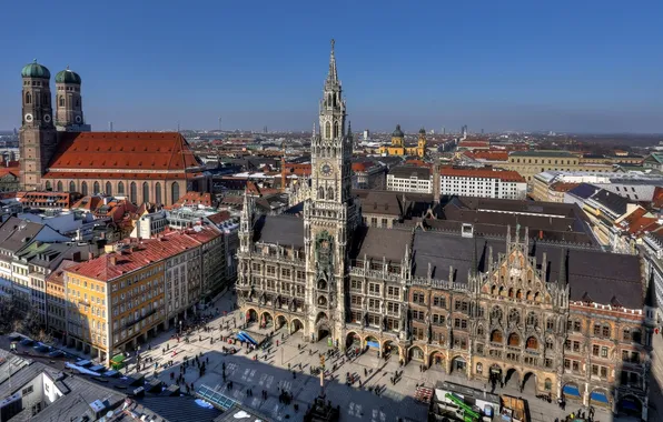 Германия, Мюнхен, Бавария, Germany, Munich, Bavaria, Marienplatz, Новая ратуша