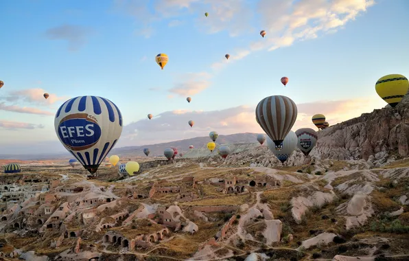 Картинка пейзаж, шары, спорт, Cappadocia