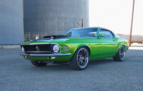 Картинка Mustang, Ford, Green, 1970, Supercharged, Wheels, Concave, Forgeline