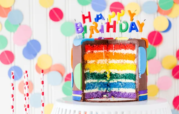 Свечи, торт, cake, sweet, decoration, Happy, День Рождения, Birthday